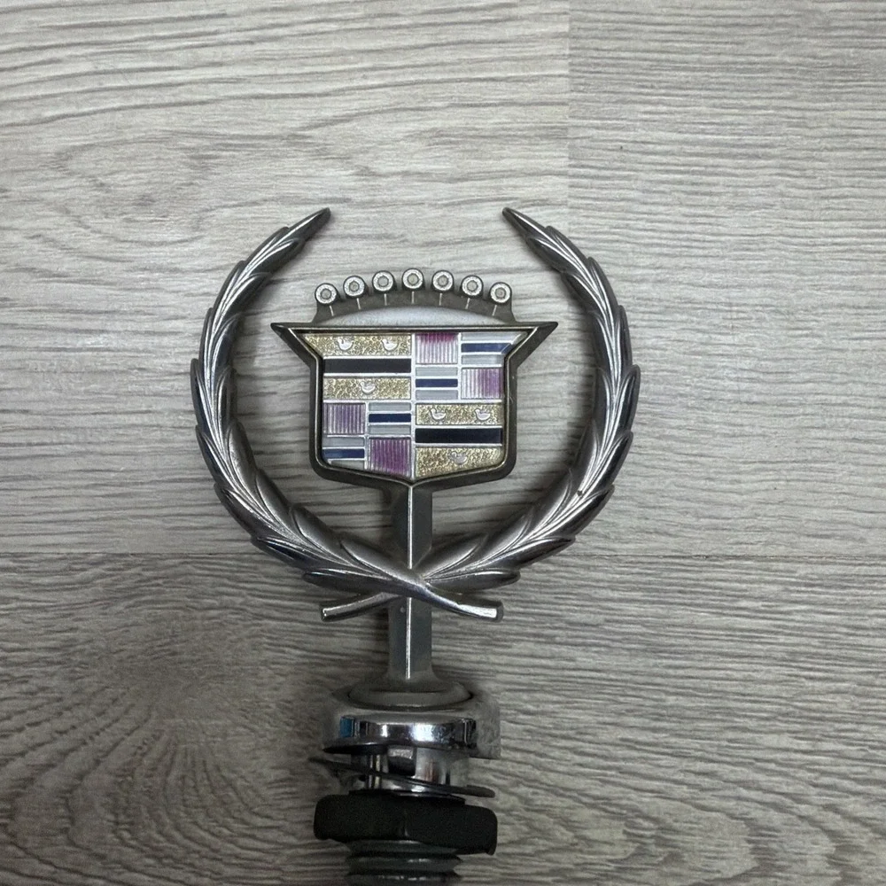 Vintage Cadillac OEM Silver Chrome Automobile Car Hood Ornament Emblem VTG